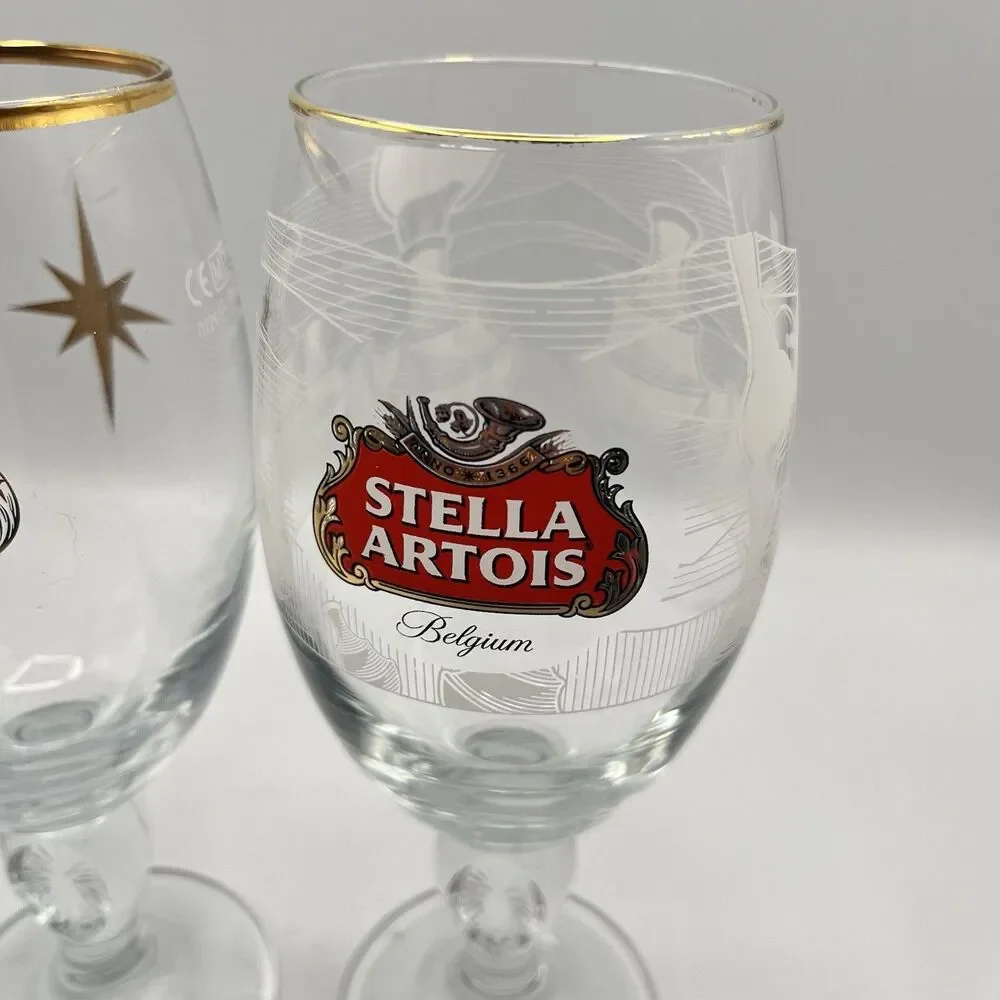 STELLA ARTOIS Belgium 33cl Glass Stem Barware - Set Of 2